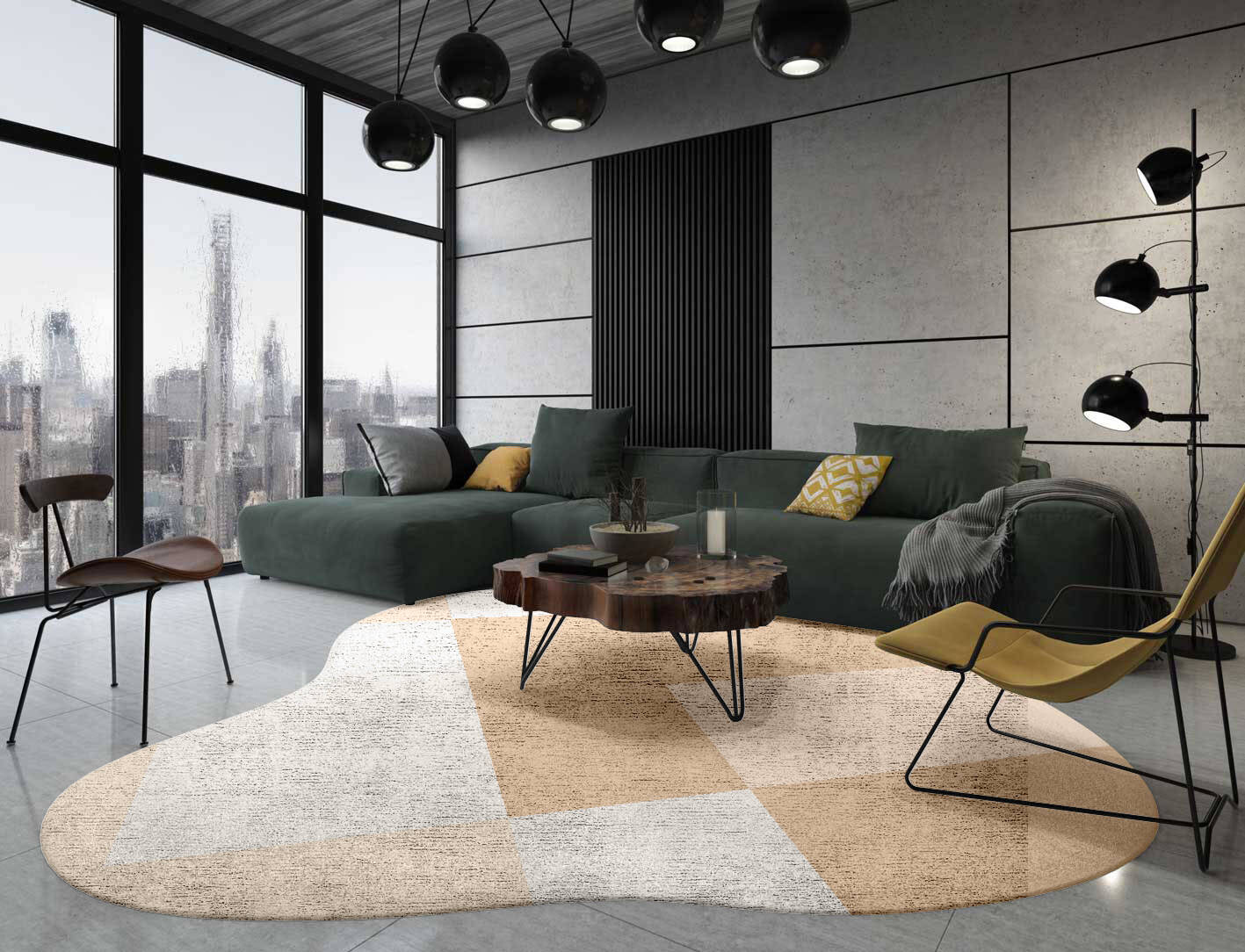Eunoia  Splash Hand Tufted Bamboo Silk Custom Rug by Rug Artisan