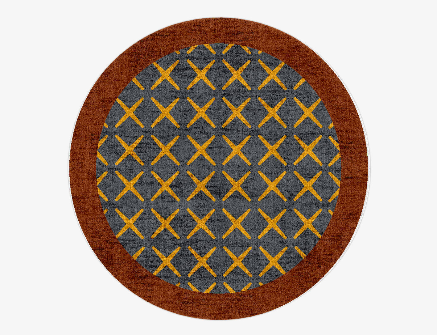 Exeo Geometric Round Hand Knotted Bamboo Silk Custom Rug by Rug Artisan