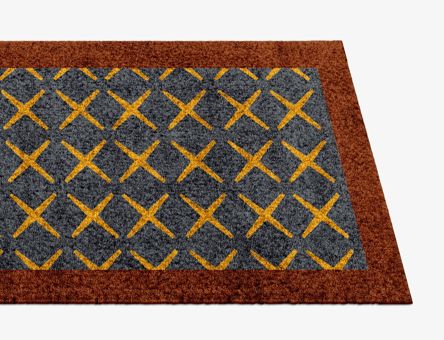 Exeo Geometric Runner Hand Knotted Bamboo Silk Custom Rug by Rug Artisan