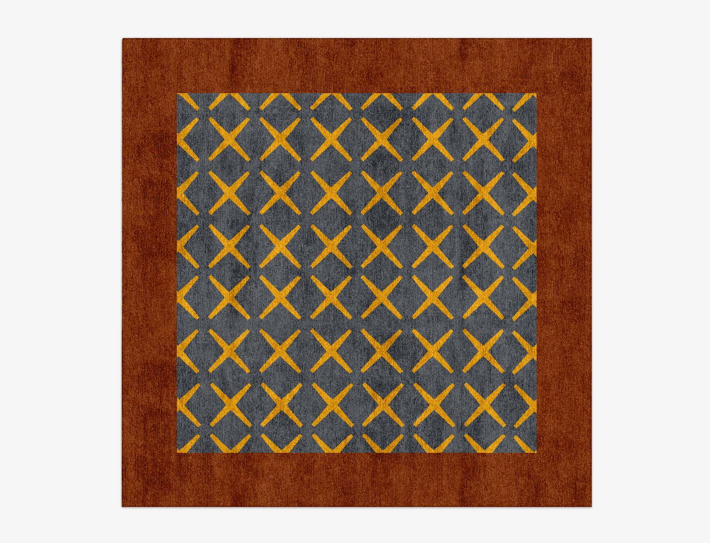 Exeo Geometric Square Hand Knotted Bamboo Silk Custom Rug by Rug Artisan