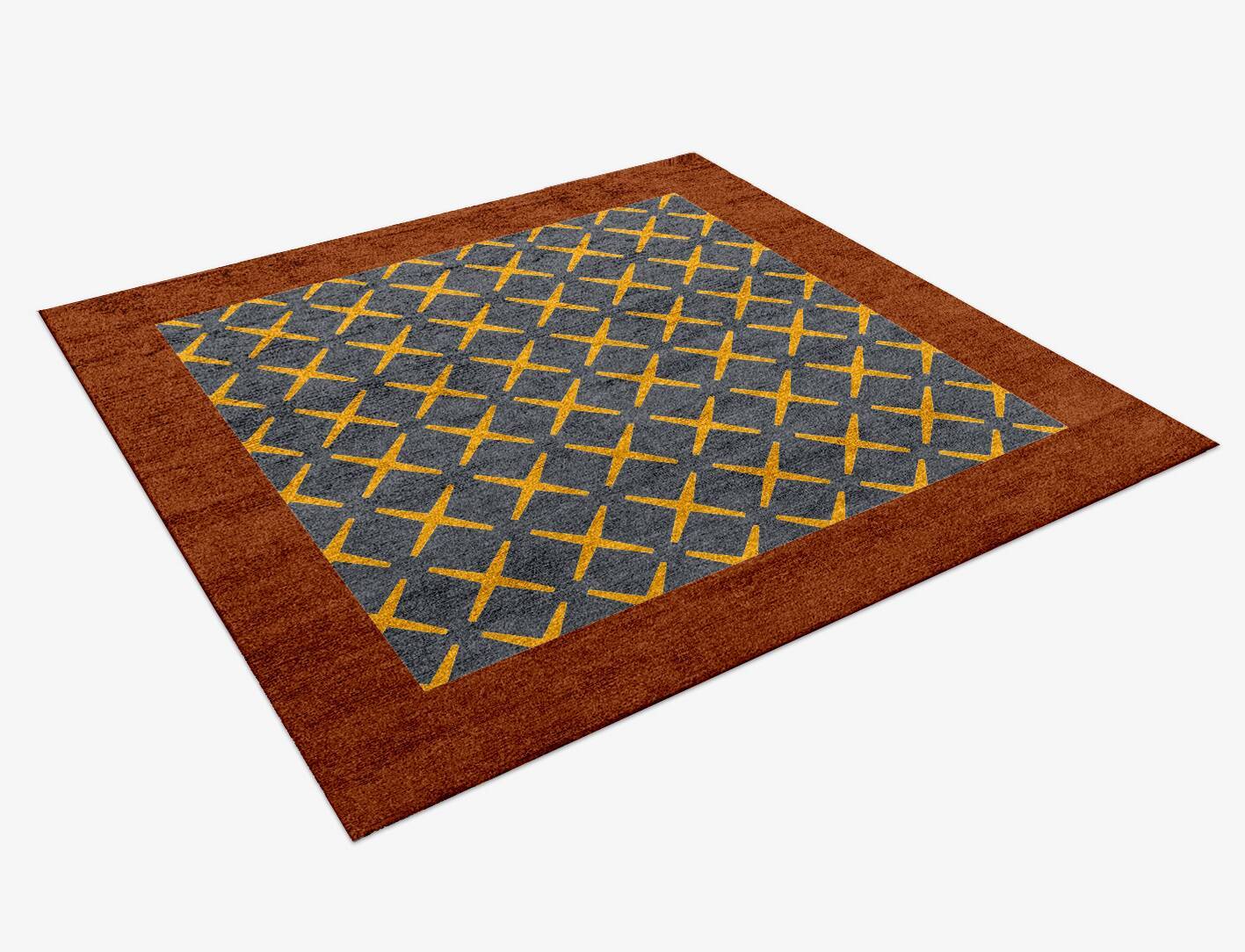 Exeo Geometric Square Hand Knotted Bamboo Silk Custom Rug by Rug Artisan