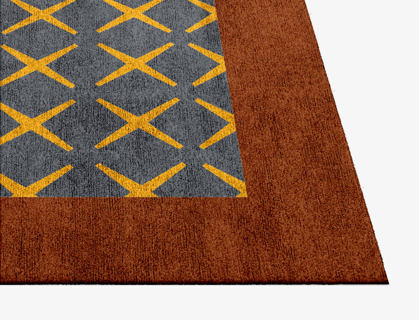 Exeo Geometric Square Hand Knotted Bamboo Silk Custom Rug by Rug Artisan