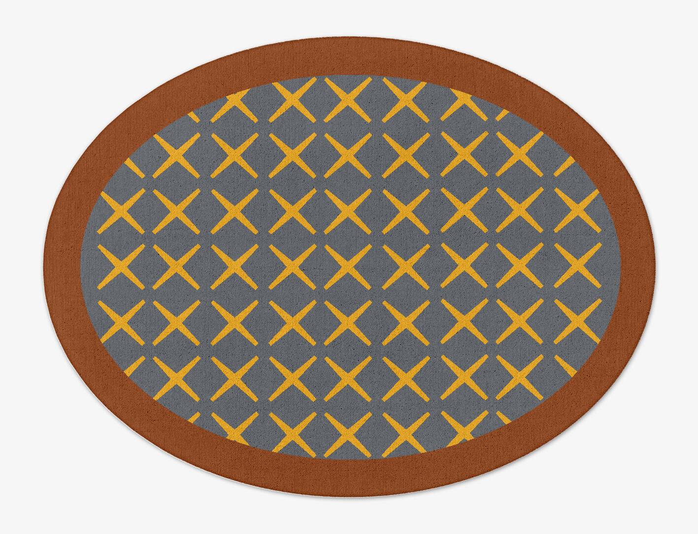 Exeo Geometric Oval Hand Tufted Pure Wool Custom Rug by Rug Artisan