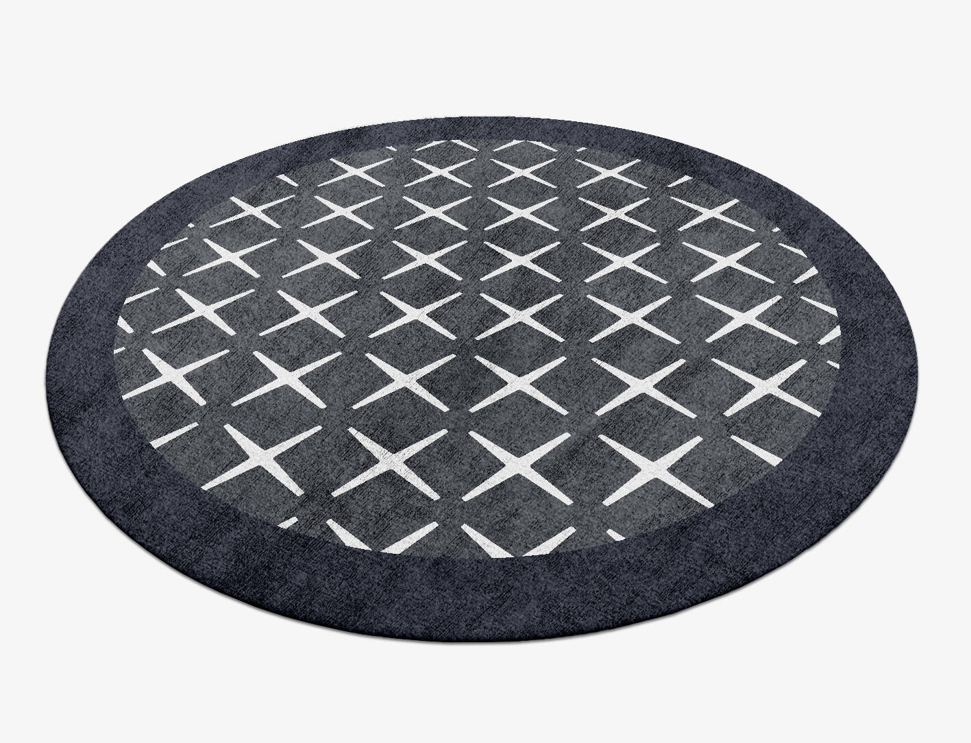 Exeo White Monochrome Round Hand Knotted Bamboo Silk Custom Rug by Rug Artisan