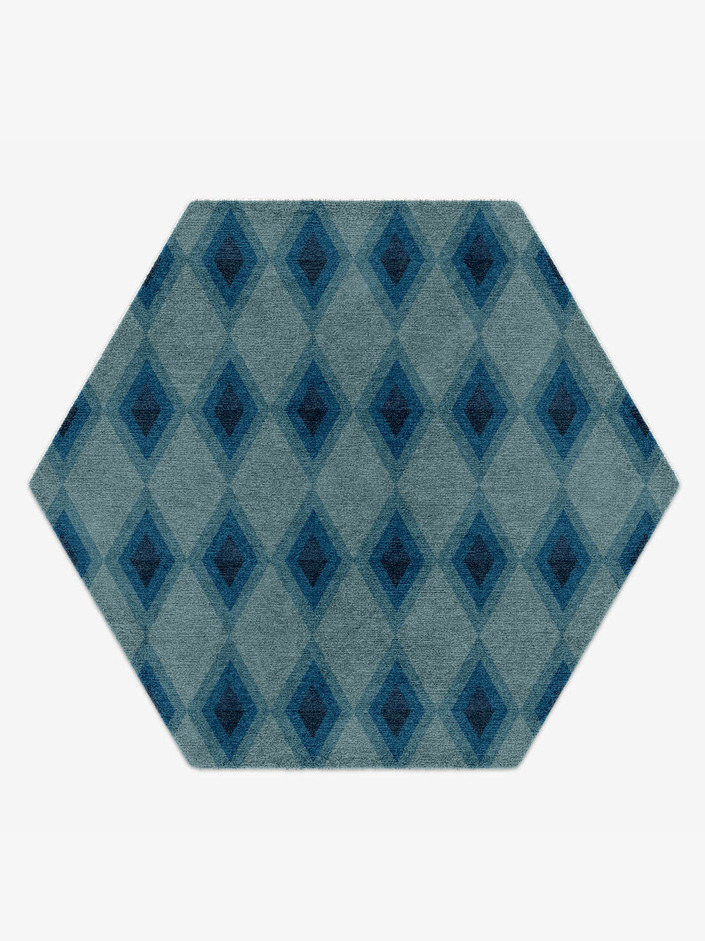 Eyelet Modern Geometrics Hexagon Hand Knotted Tibetan Wool Custom Rug by Rug Artisan