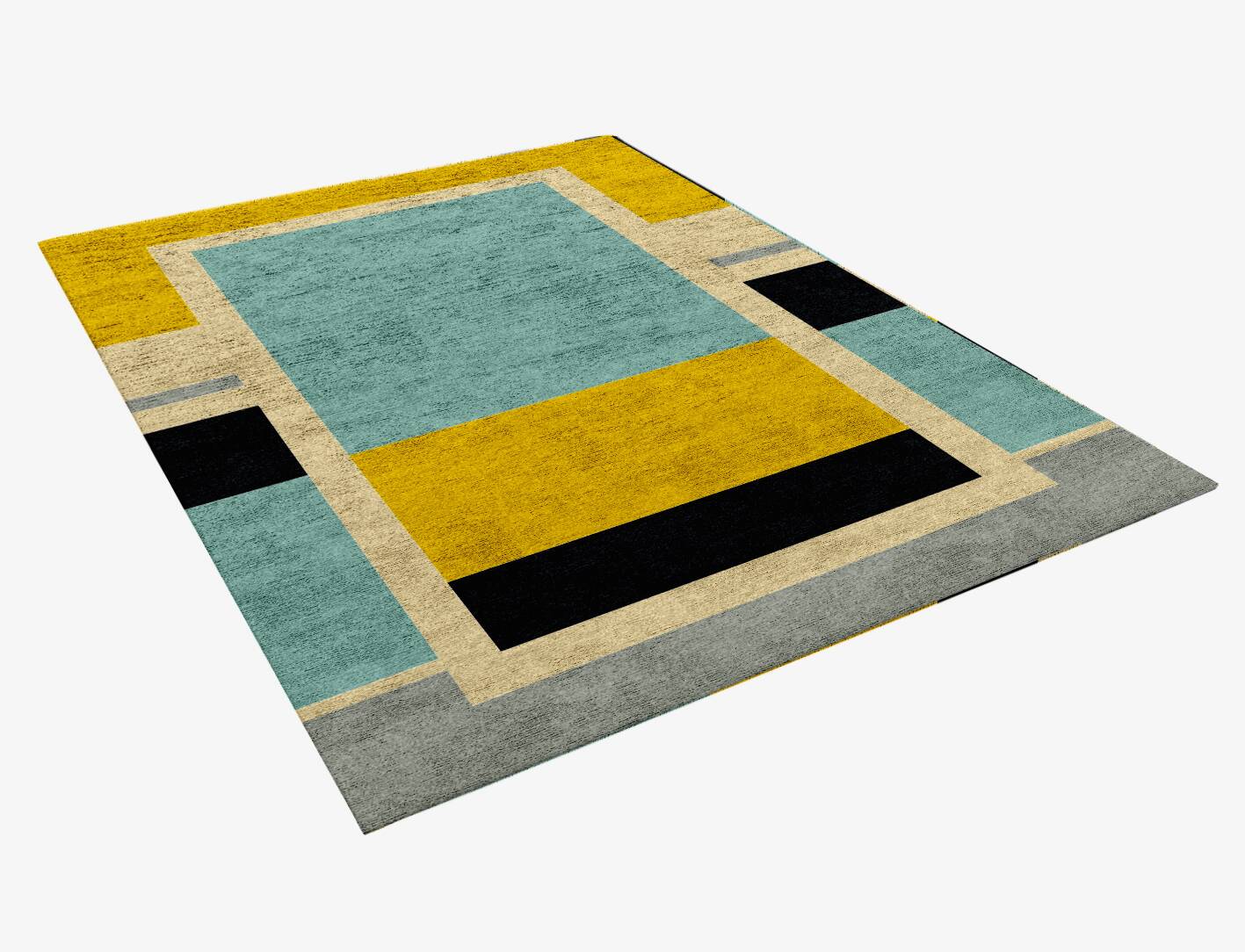 Factions Abstract Rectangle Hand Knotted Bamboo Silk Custom Rug by Rug Artisan