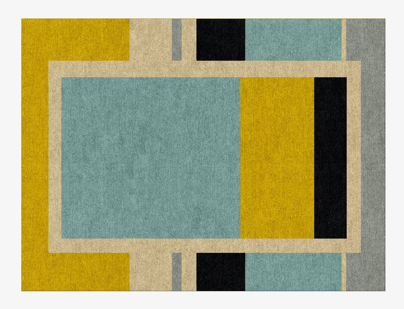 Factions Abstract Rectangle Hand Knotted Tibetan Wool Custom Rug by Rug Artisan