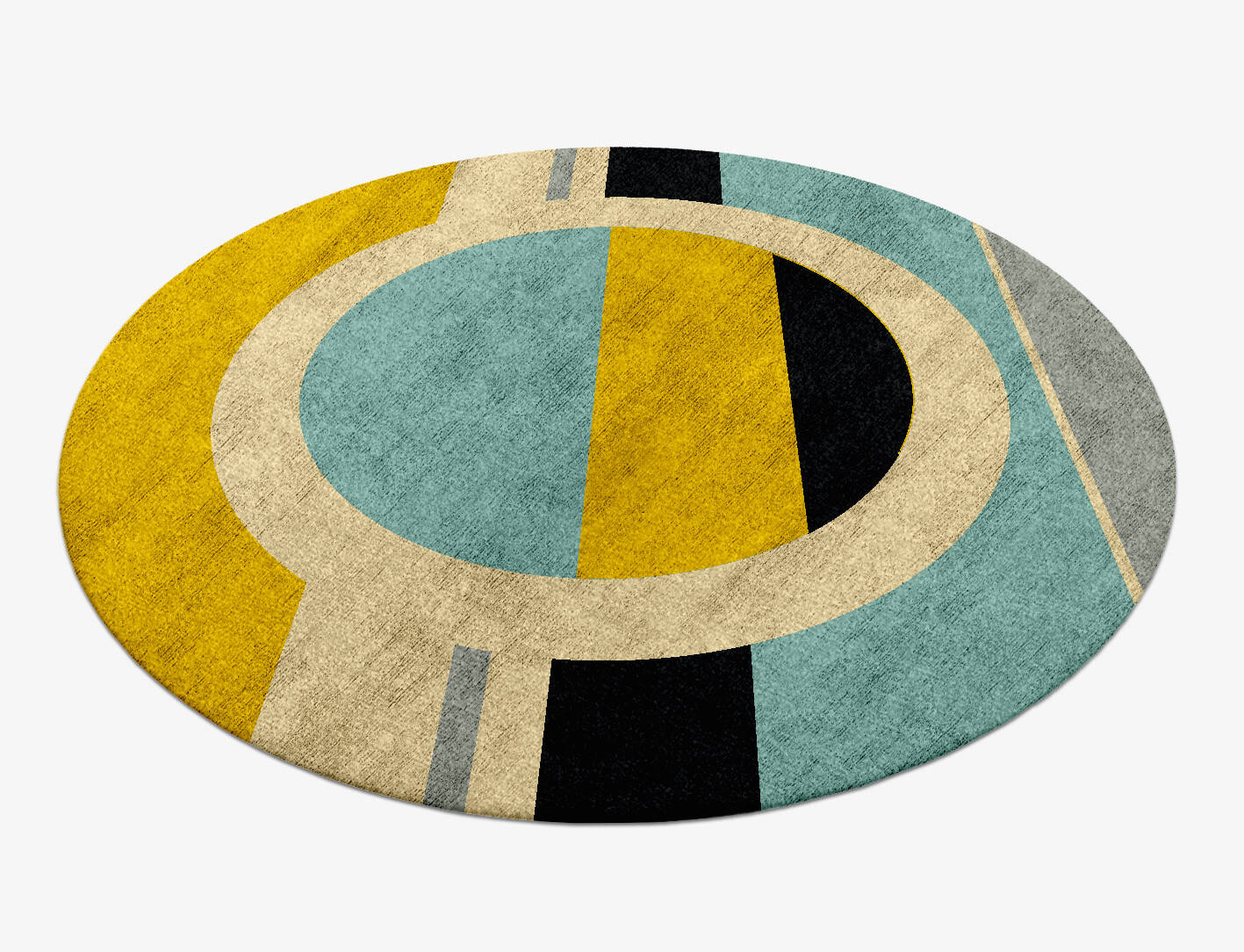 Factions Abstract Round Hand Knotted Bamboo Silk Custom Rug by Rug Artisan