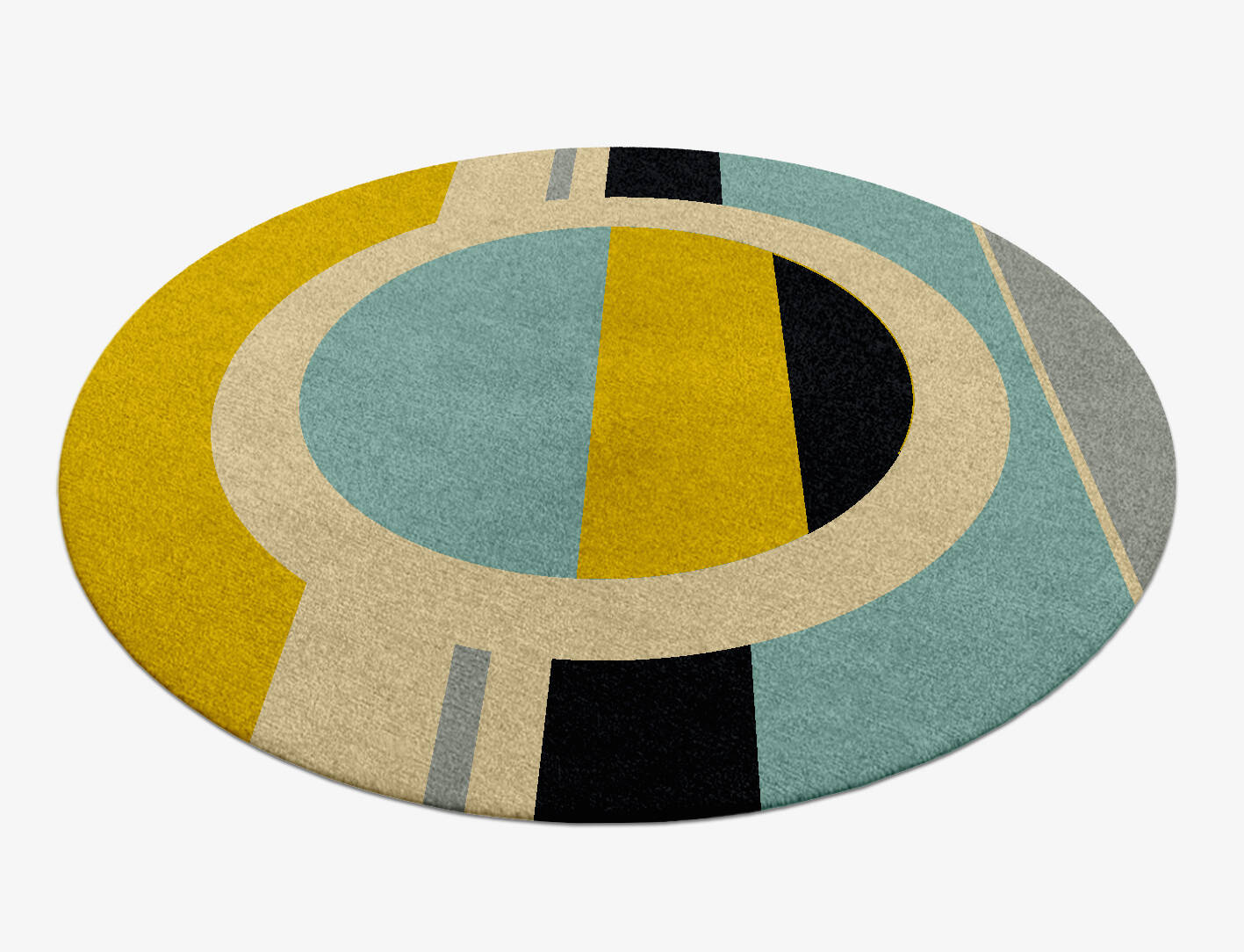 Factions Abstract Round Hand Knotted Tibetan Wool Custom Rug by Rug Artisan