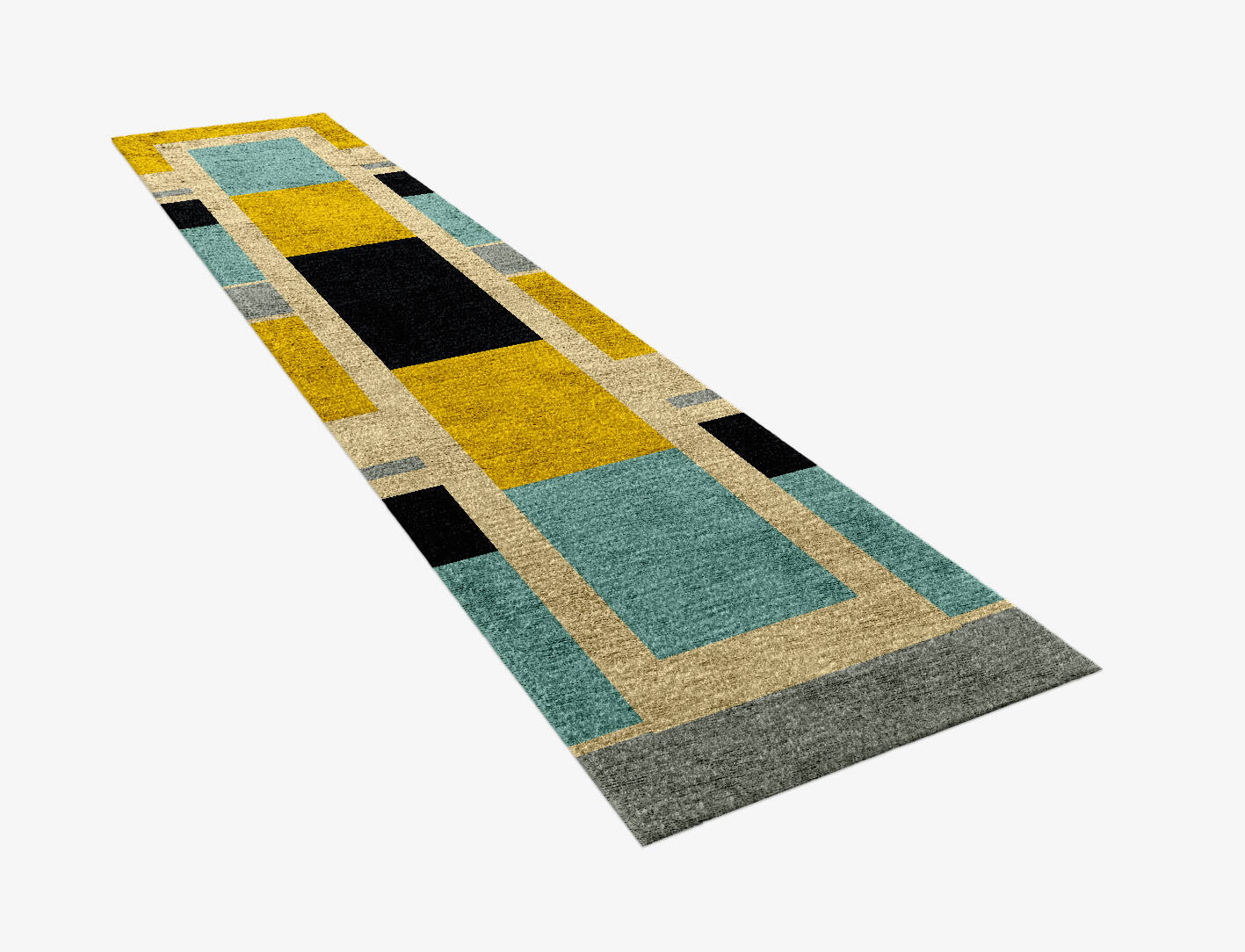 Factions Abstract Runner Hand Knotted Bamboo Silk Custom Rug by Rug Artisan