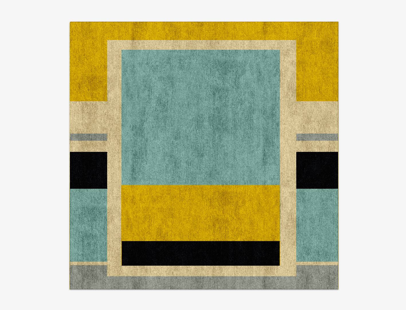 Factions Abstract Square Hand Knotted Bamboo Silk Custom Rug by Rug Artisan