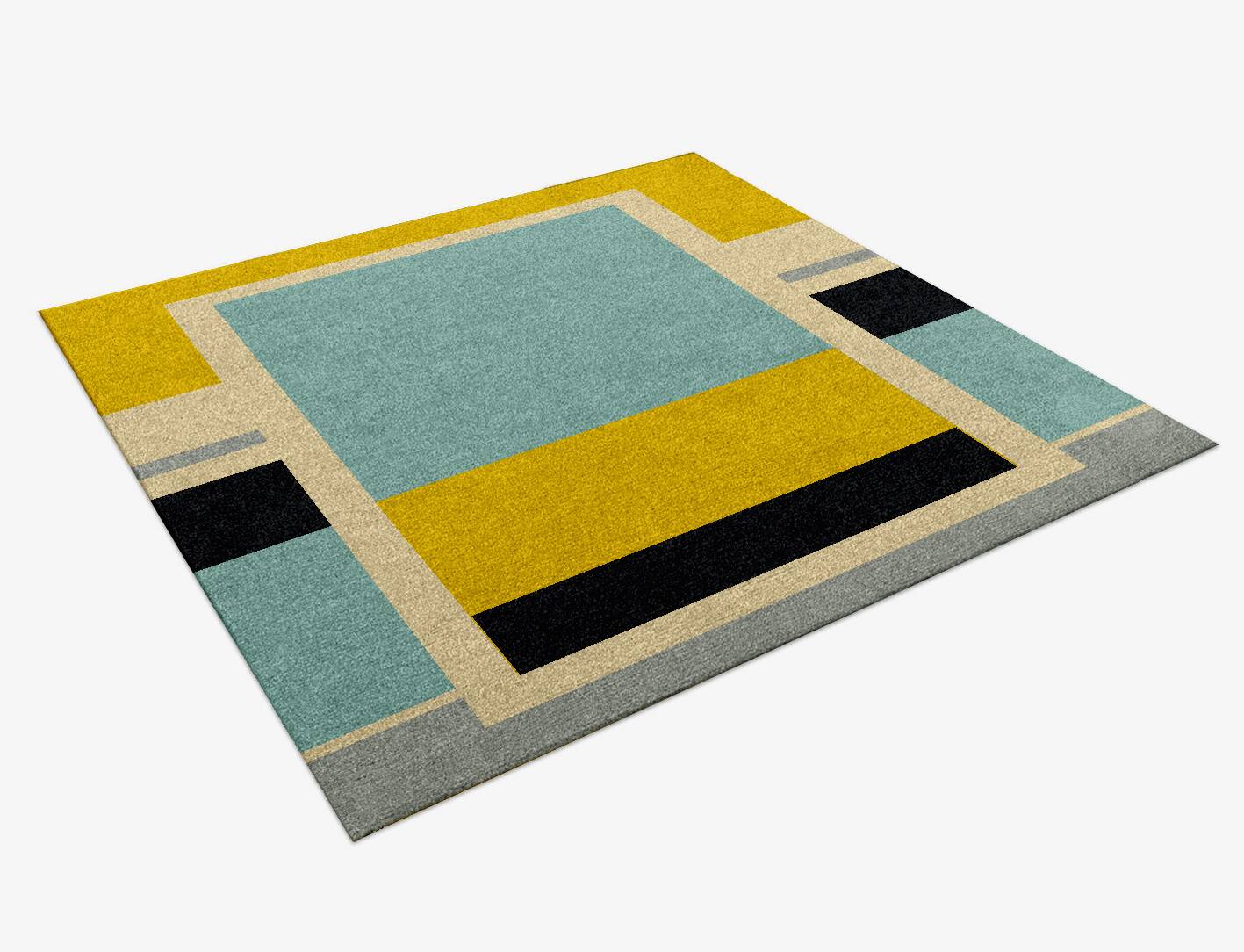 Factions Abstract Square Hand Knotted Tibetan Wool Custom Rug by Rug Artisan