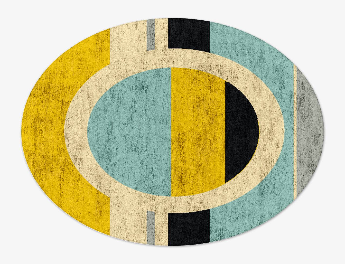 Factions Abstract Oval Hand Tufted Bamboo Silk Custom Rug by Rug Artisan