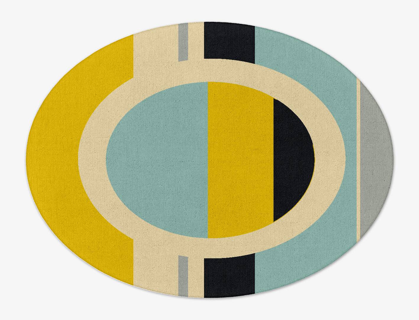 Factions Abstract Oval Hand Tufted Pure Wool Custom Rug by Rug Artisan