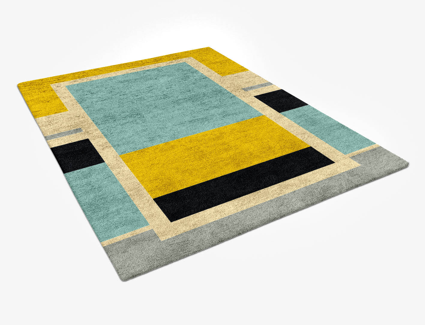 Factions Abstract Rectangle Hand Tufted Bamboo Silk Custom Rug by Rug Artisan