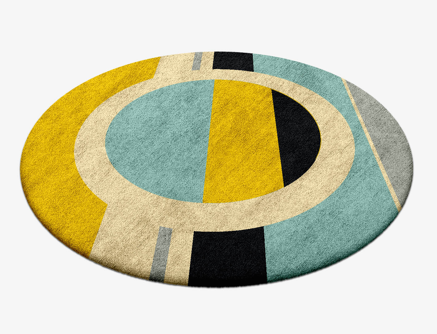 Factions Abstract Round Hand Tufted Bamboo Silk Custom Rug by Rug Artisan