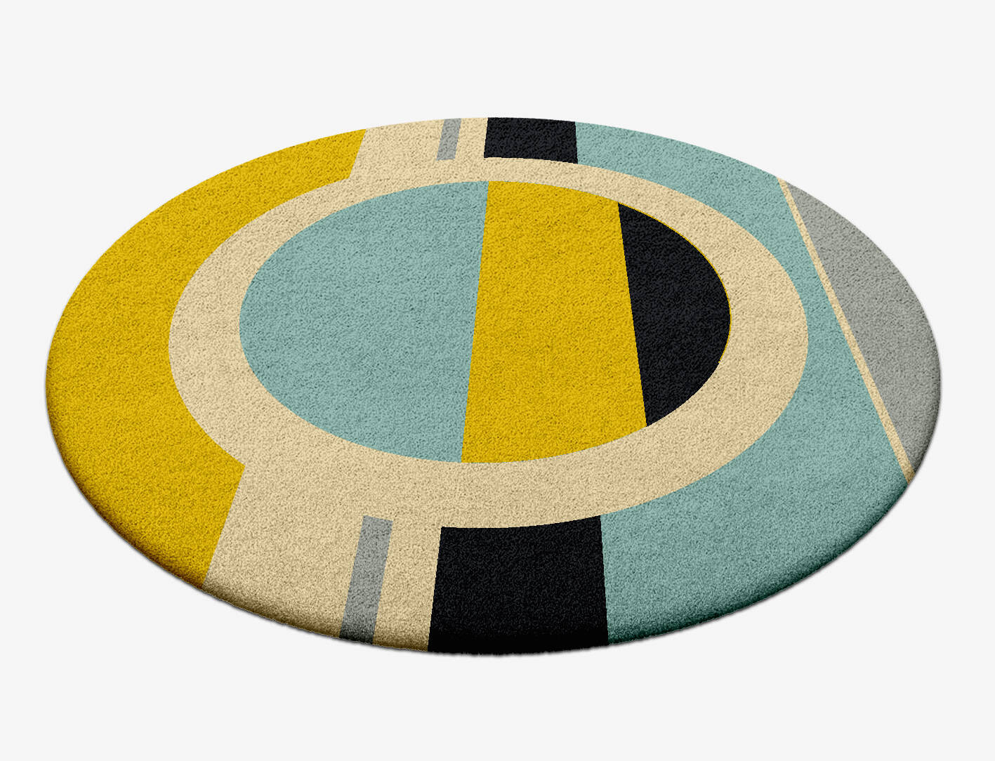 Factions Abstract Round Hand Tufted Pure Wool Custom Rug by Rug Artisan