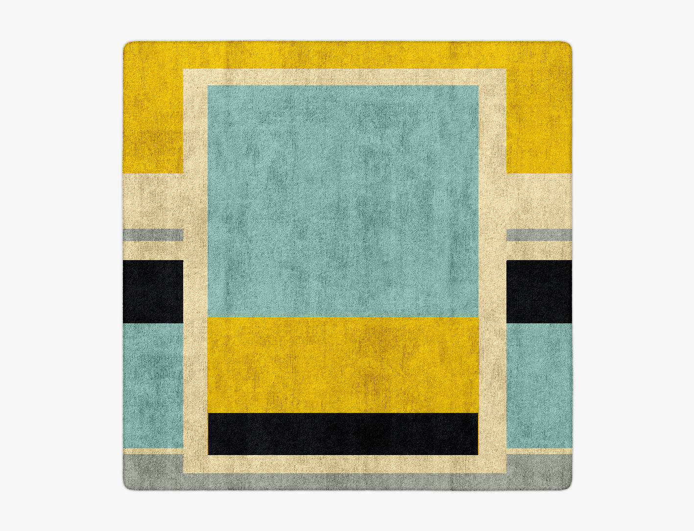 Factions Abstract Square Hand Tufted Bamboo Silk Custom Rug by Rug Artisan