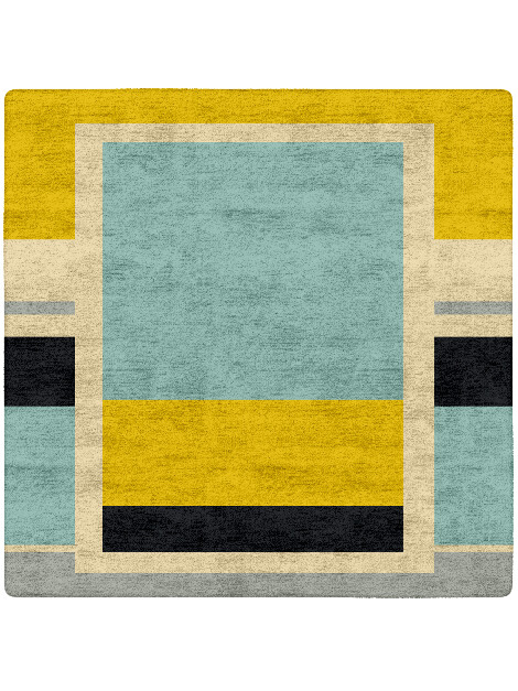 Factions Abstract Square Hand Tufted Bamboo Silk Custom Rug by Rug Artisan