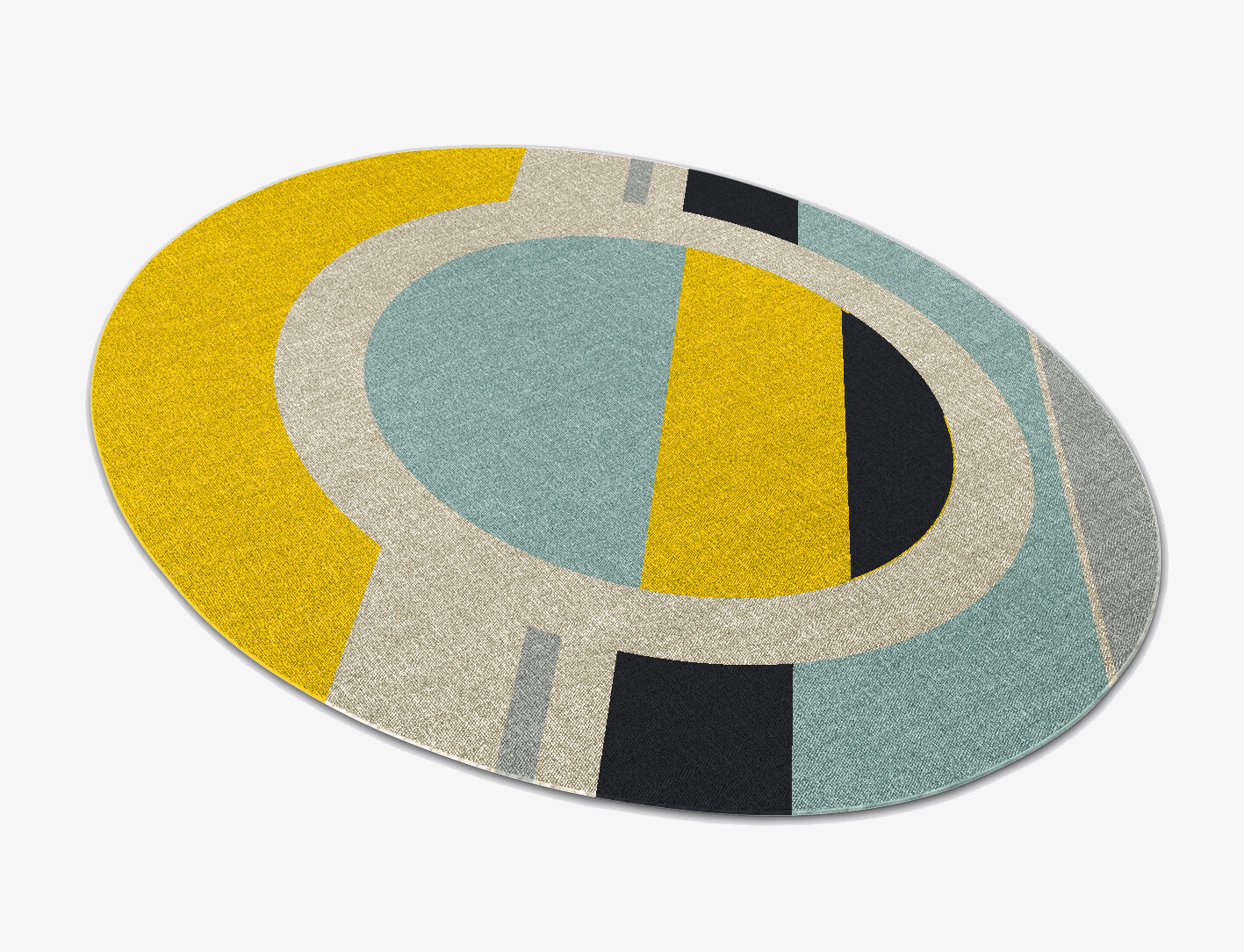 Factions Abstract Oval Outdoor Recycled Yarn Custom Rug by Rug Artisan