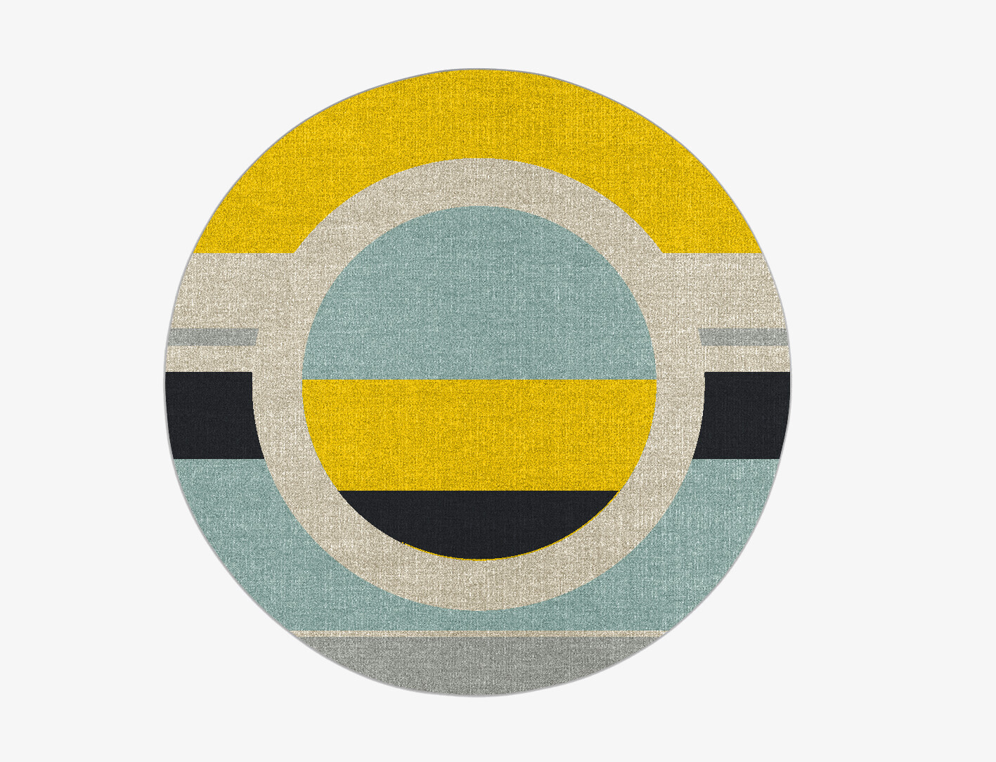 Factions Abstract Round Outdoor Recycled Yarn Custom Rug by Rug Artisan