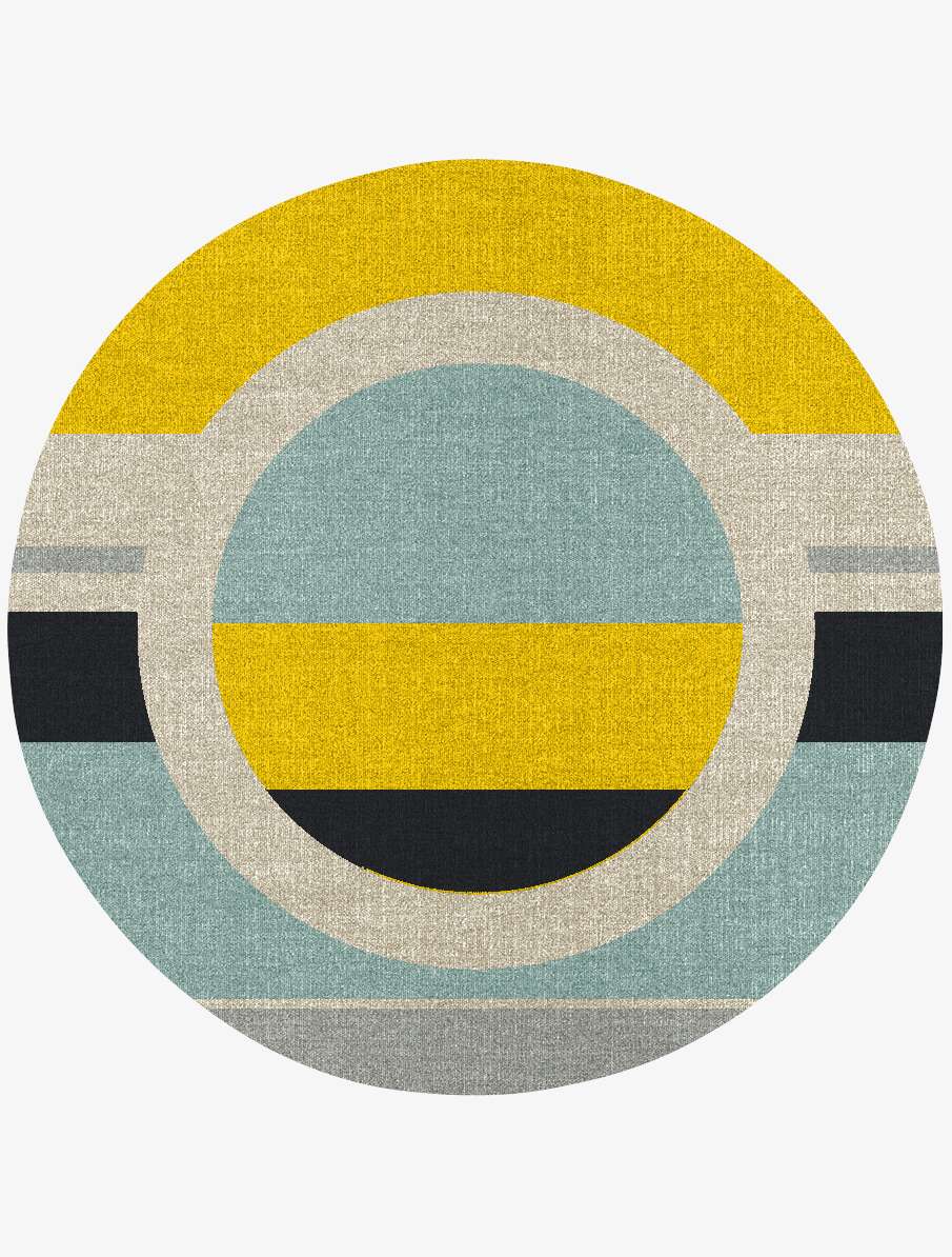 Factions Abstract Round Outdoor Recycled Yarn Custom Rug by Rug Artisan