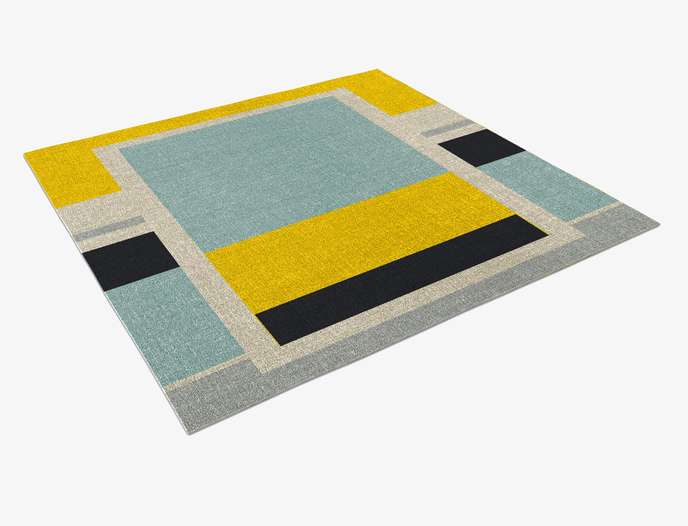 Factions Abstract Square Outdoor Recycled Yarn Custom Rug by Rug Artisan