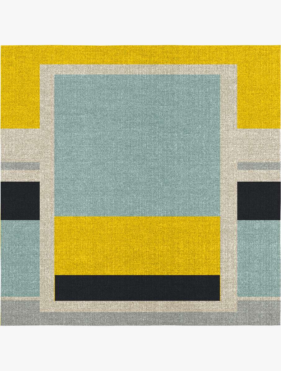 Factions Abstract Square Outdoor Recycled Yarn Custom Rug by Rug Artisan