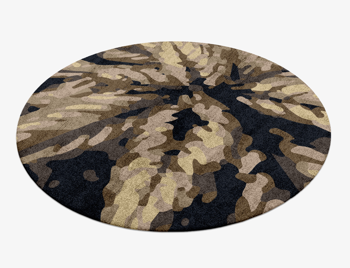 Fall Floral Round Hand Knotted Bamboo Silk Custom Rug by Rug Artisan