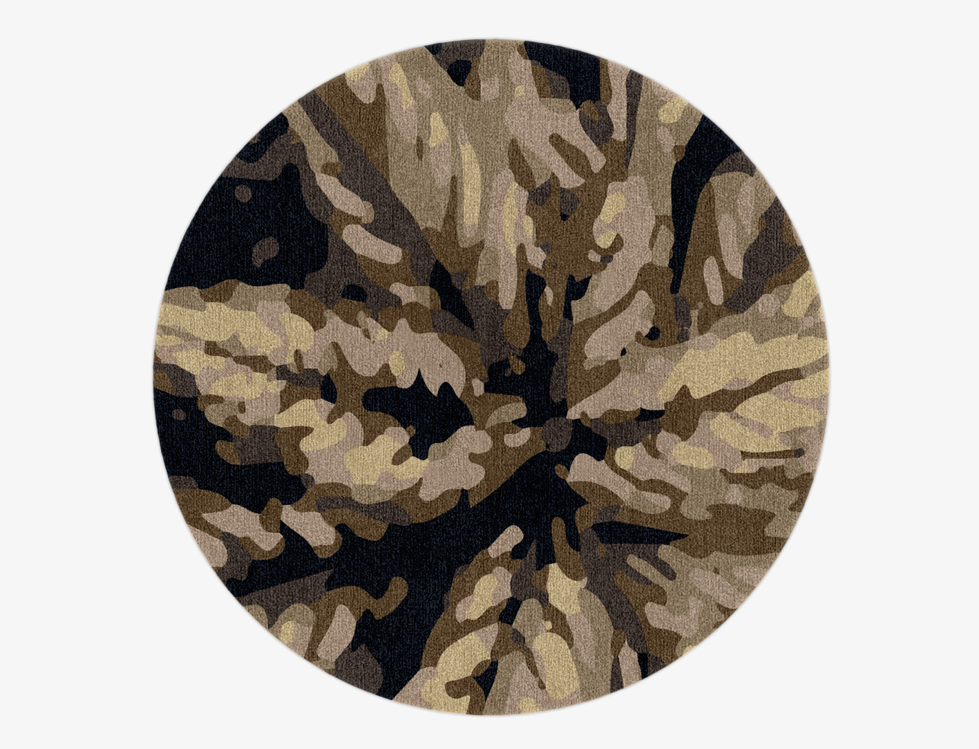 Fall Floral Round Hand Knotted Tibetan Wool Custom Rug by Rug Artisan