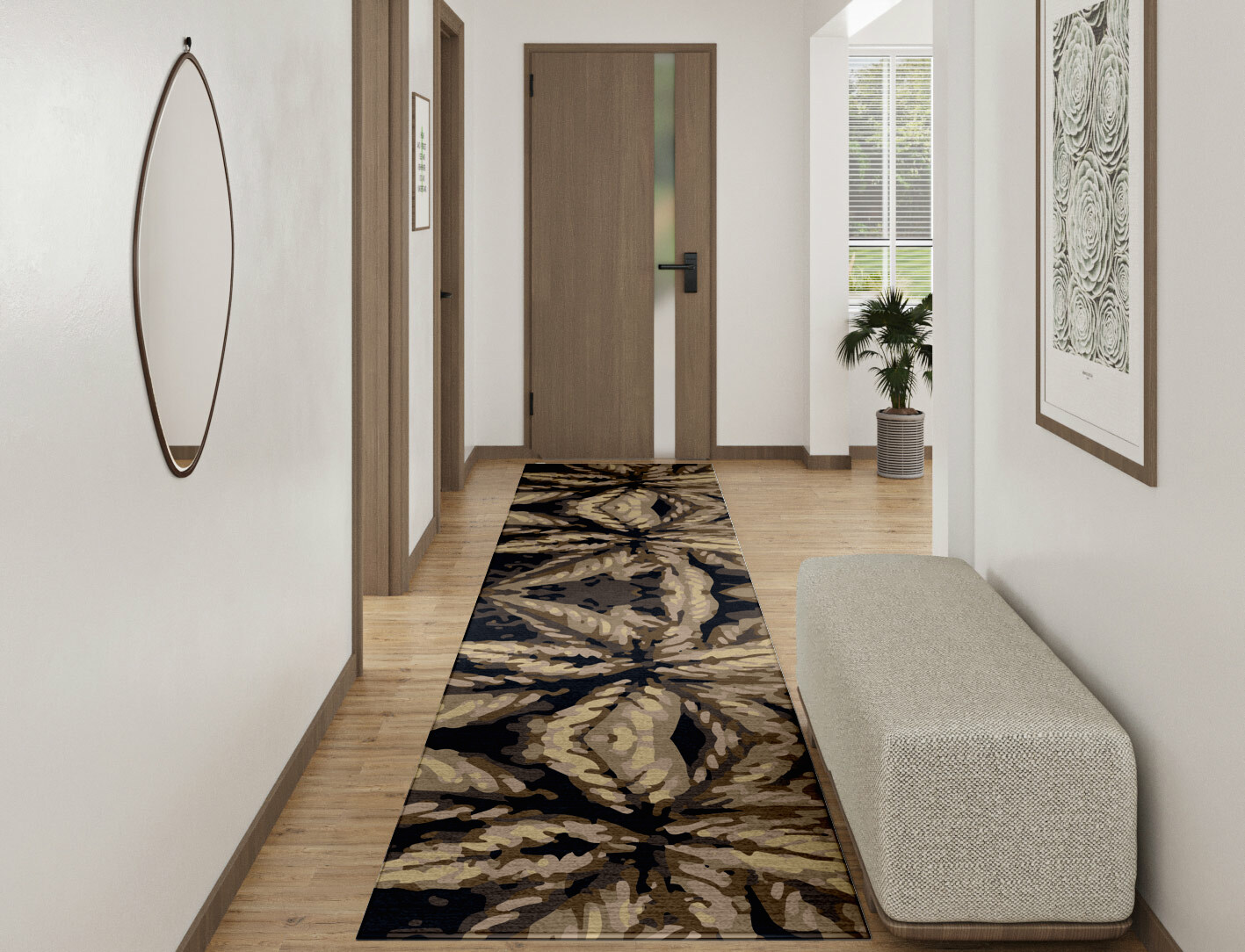 Fall Floral Runner Hand Knotted Tibetan Wool Custom Rug by Rug Artisan