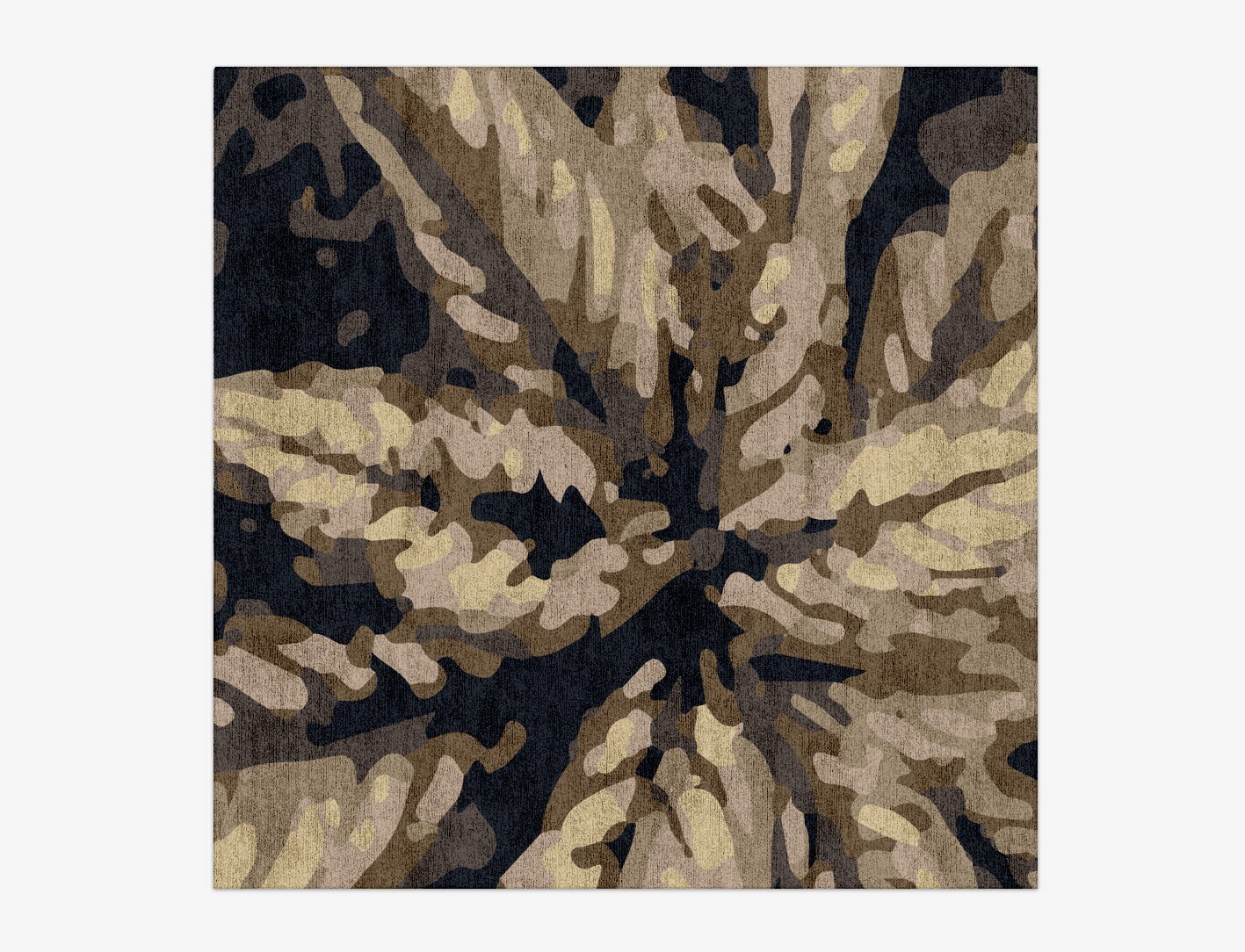 Fall Floral Square Hand Knotted Bamboo Silk Custom Rug by Rug Artisan