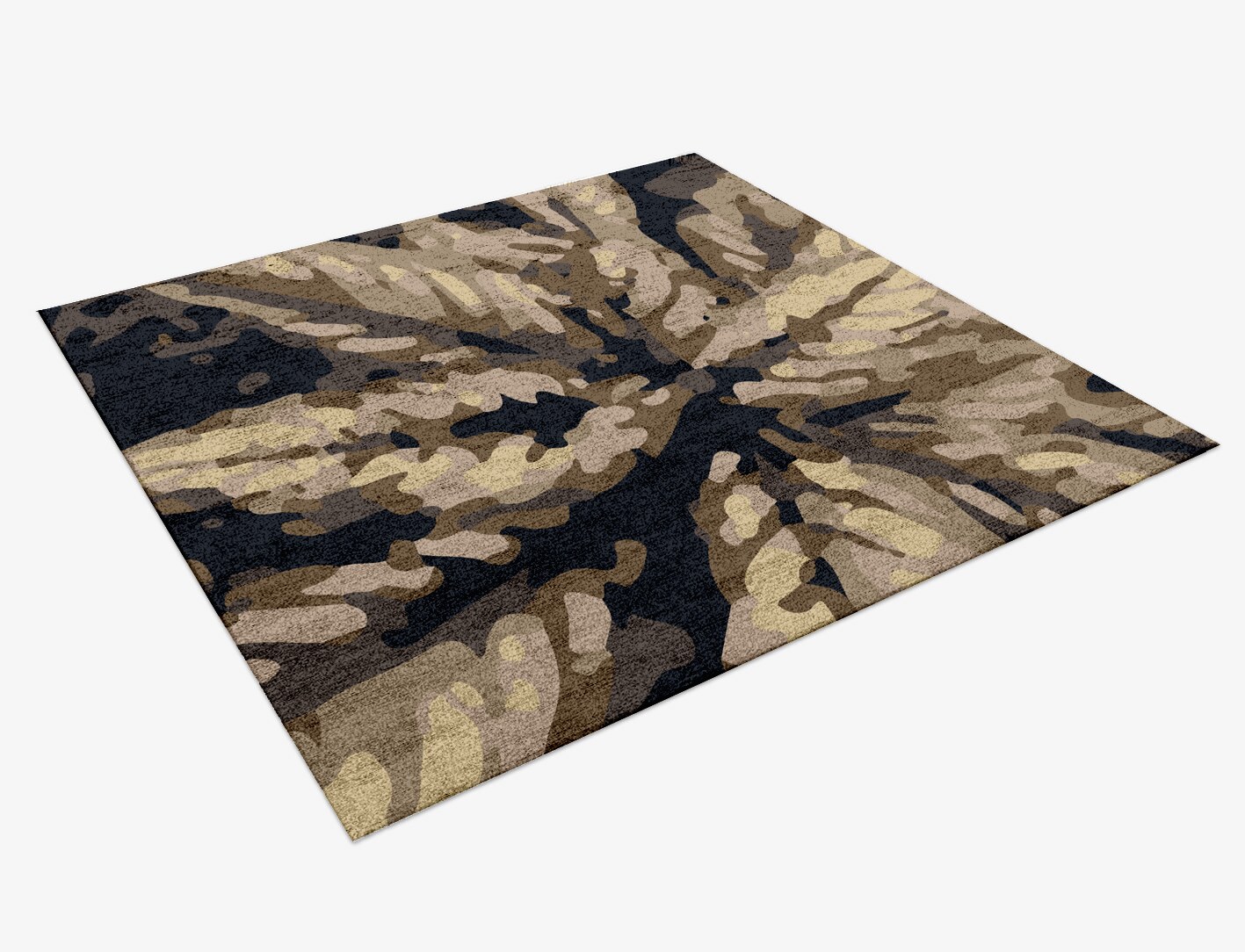 Fall Floral Square Hand Knotted Bamboo Silk Custom Rug by Rug Artisan