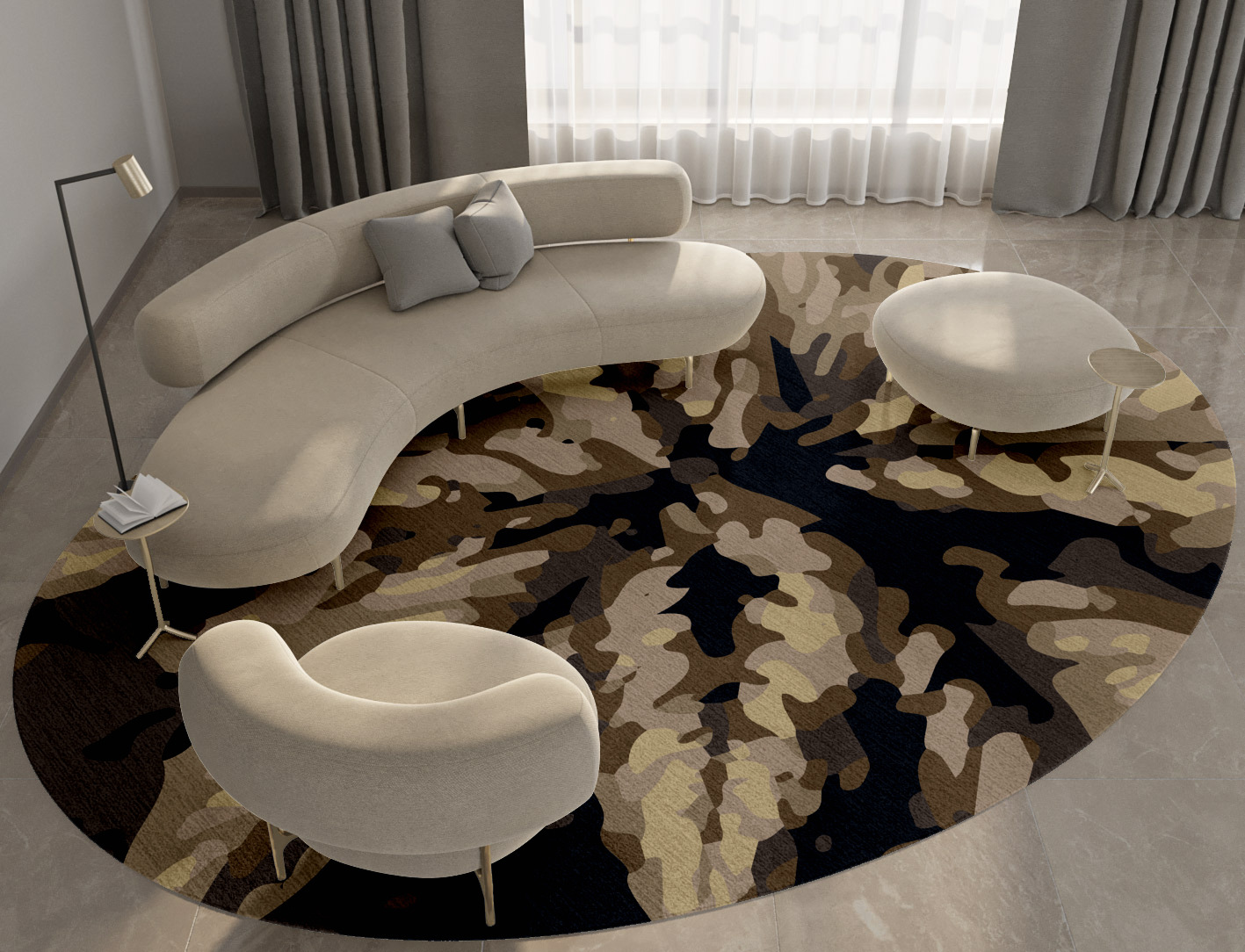 Fall Floral Oval Hand Tufted Pure Wool Custom Rug by Rug Artisan