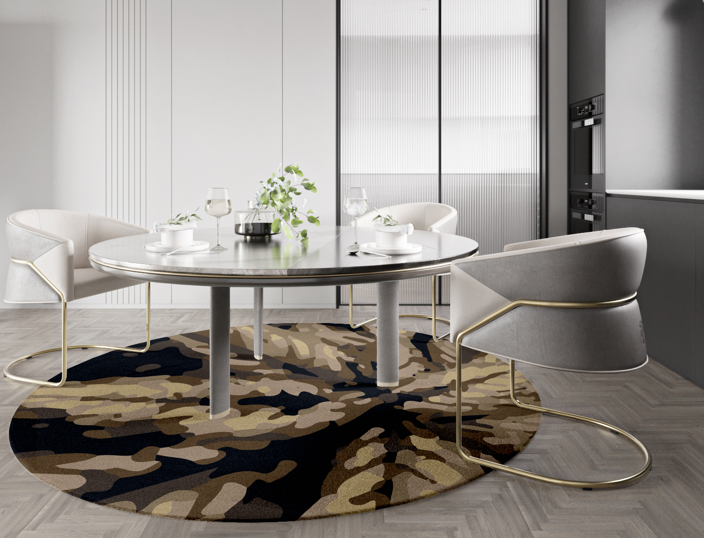 Fall Floral Round Hand Tufted Pure Wool Custom Rug by Rug Artisan