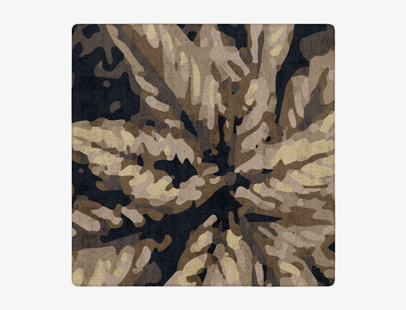 Fall Floral Square Hand Tufted Bamboo Silk Custom Rug by Rug Artisan
