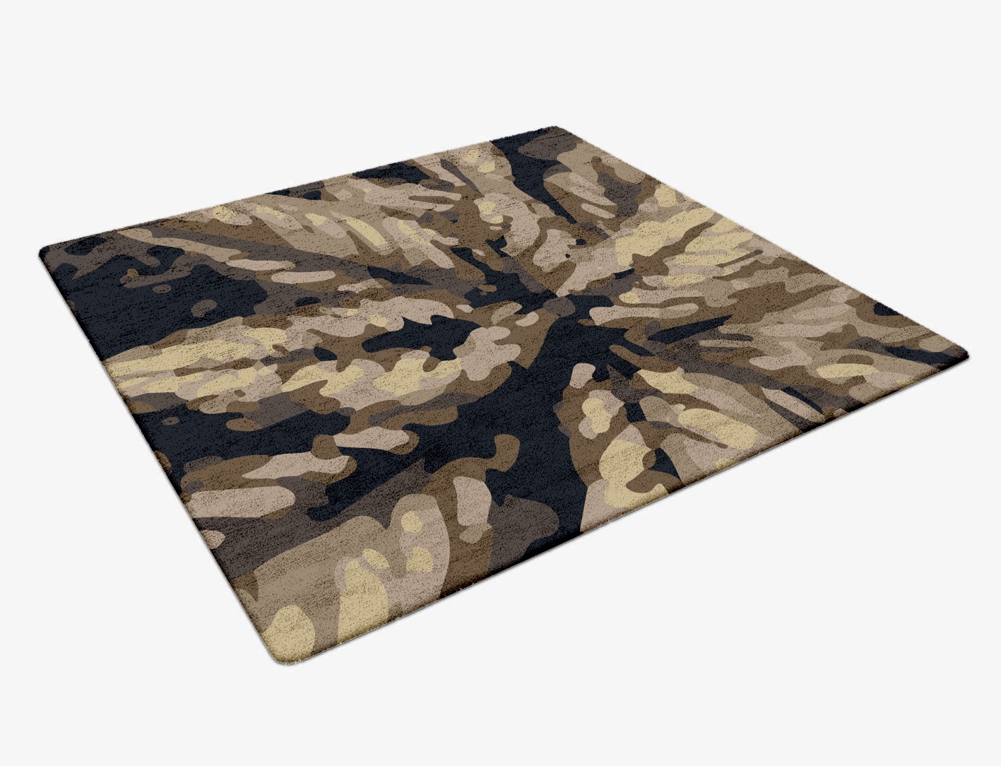Fall Floral Square Hand Tufted Bamboo Silk Custom Rug by Rug Artisan