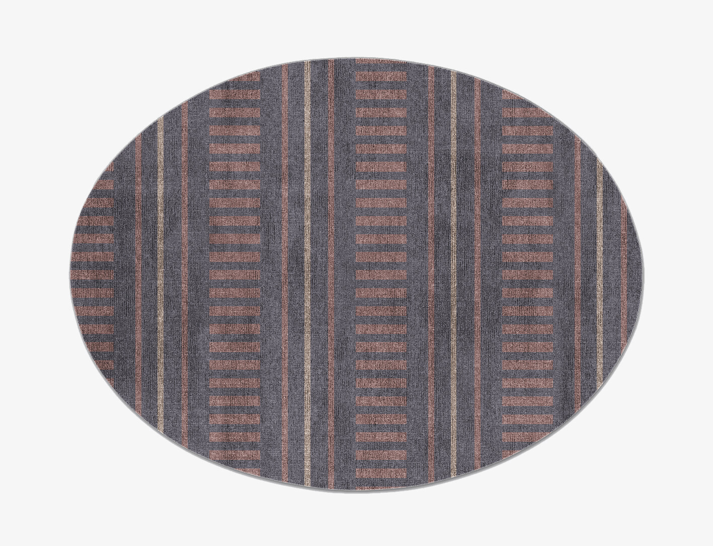 Fallen Minimalist Oval Flatweave Bamboo Silk Custom Rug by Rug Artisan