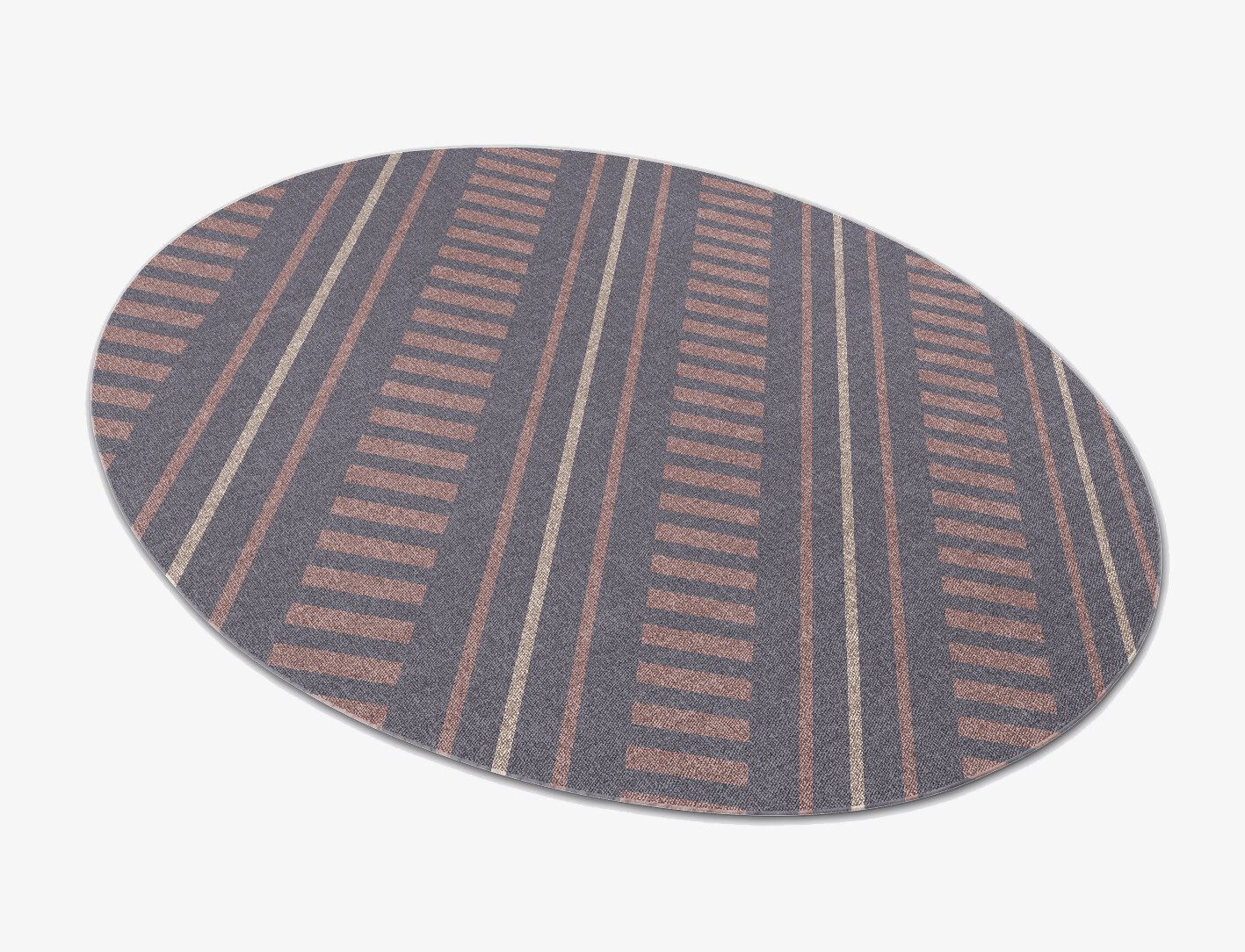 Fallen Minimalist Oval Flatweave New Zealand Wool Custom Rug by Rug Artisan