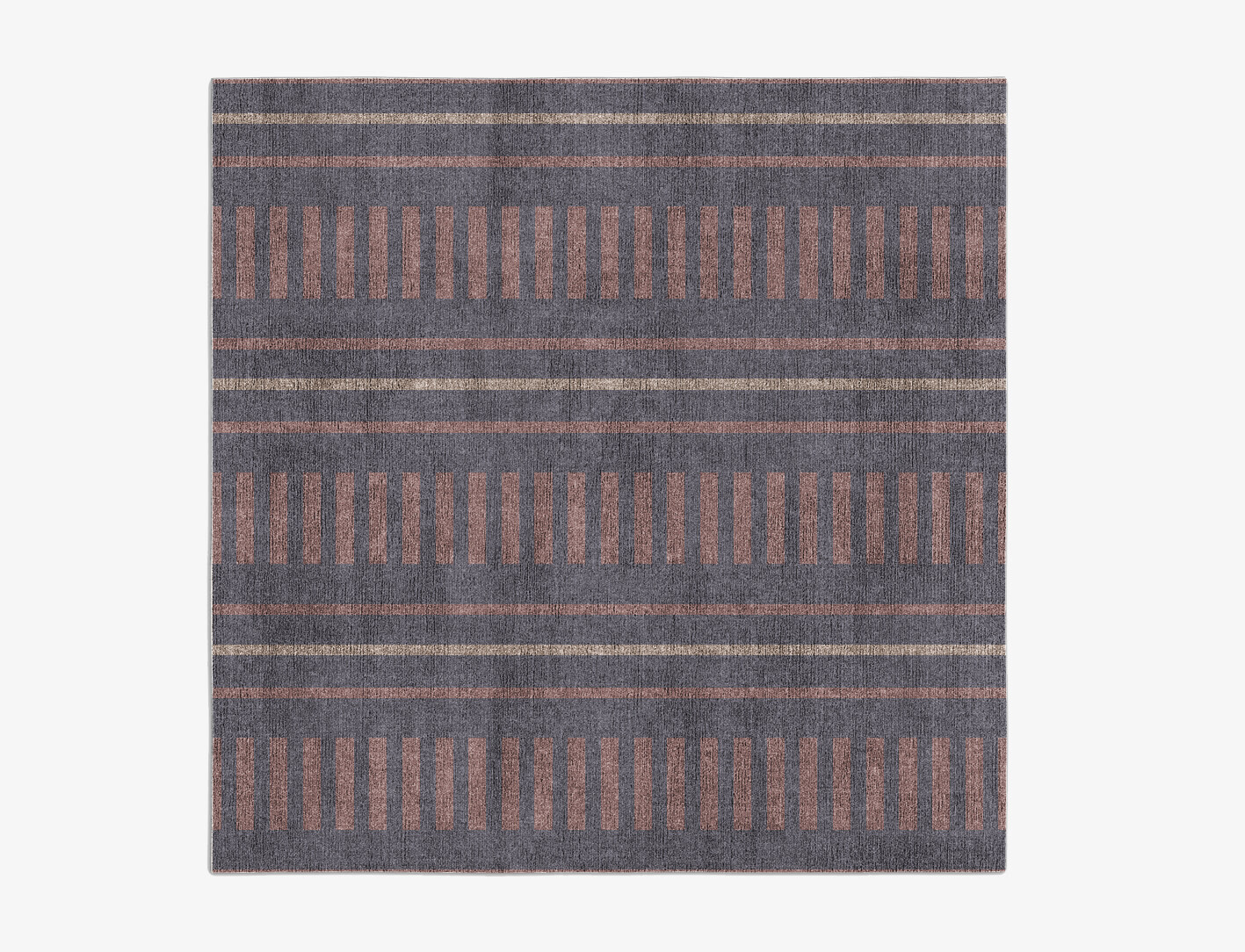 Fallen Minimalist Square Flatweave Bamboo Silk Custom Rug by Rug Artisan