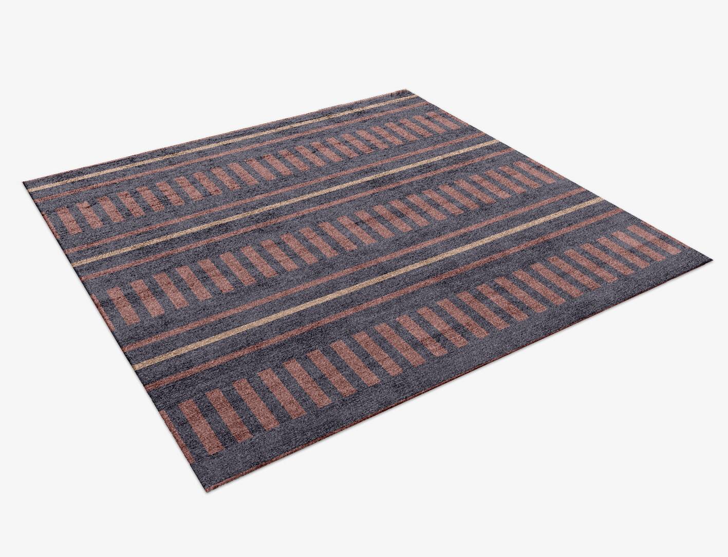 Fallen Minimalist Square Hand Knotted Bamboo Silk Custom Rug by Rug Artisan