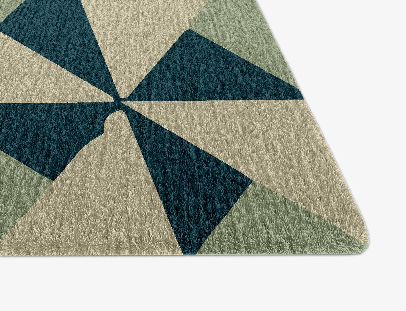 Fans Modern Geometrics Arch Hand Knotted Tibetan Wool Custom Rug by Rug Artisan