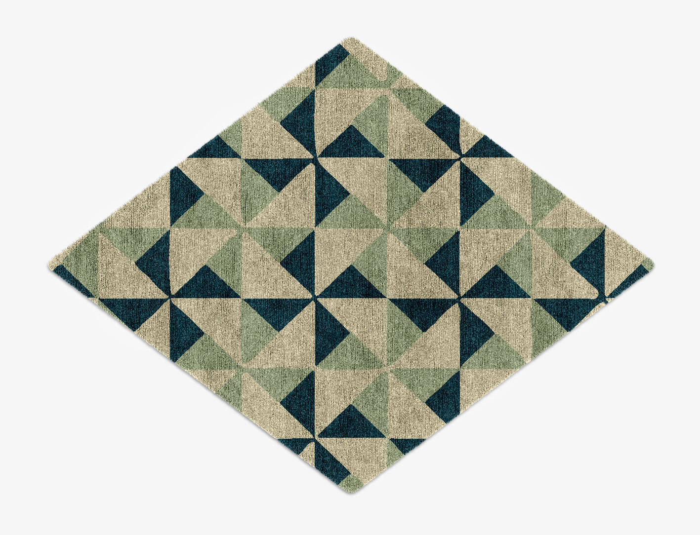 Fans Modern Geometrics Diamond Hand Knotted Bamboo Silk Custom Rug by Rug Artisan