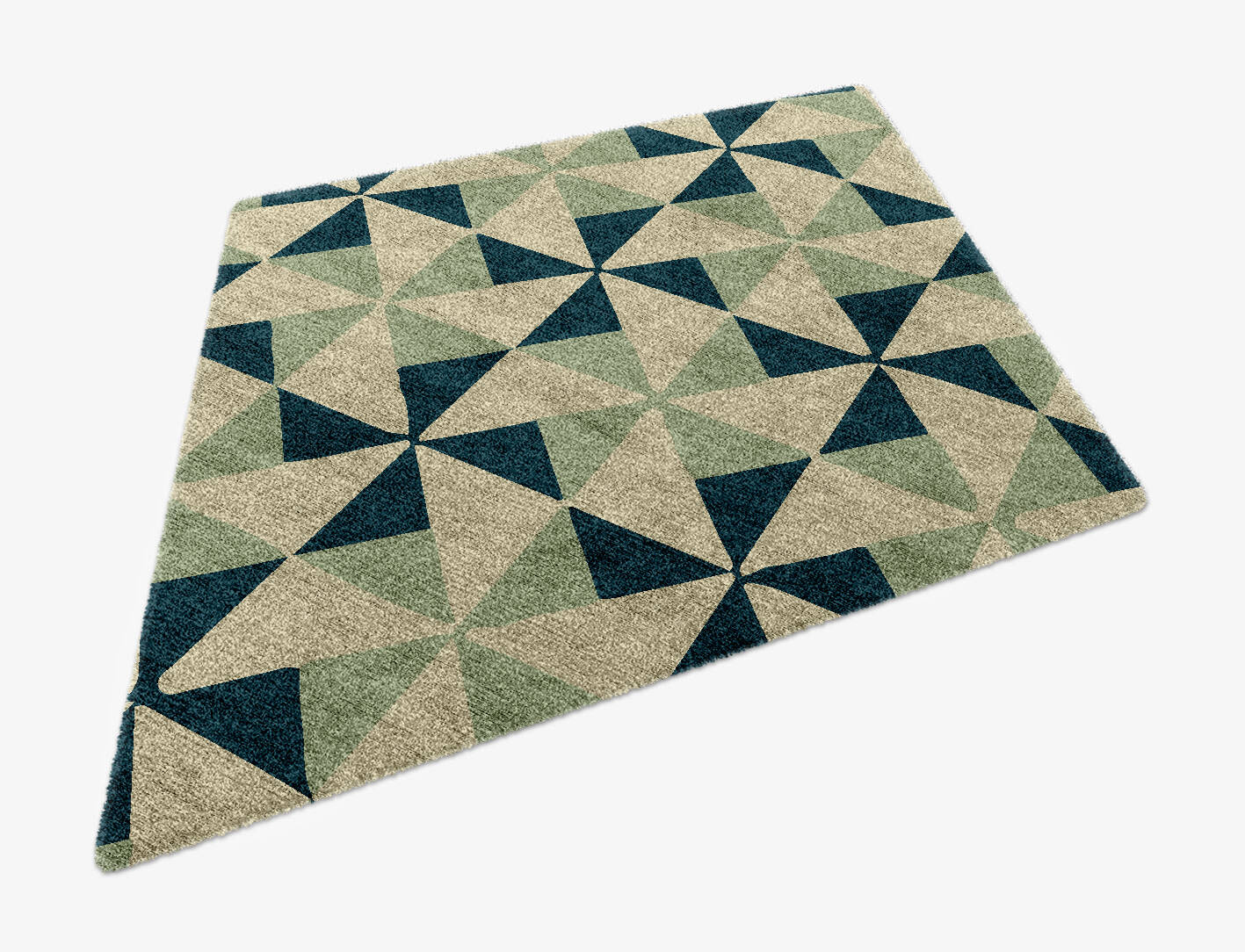 Fans Modern Geometrics Diamond Hand Knotted Bamboo Silk Custom Rug by Rug Artisan