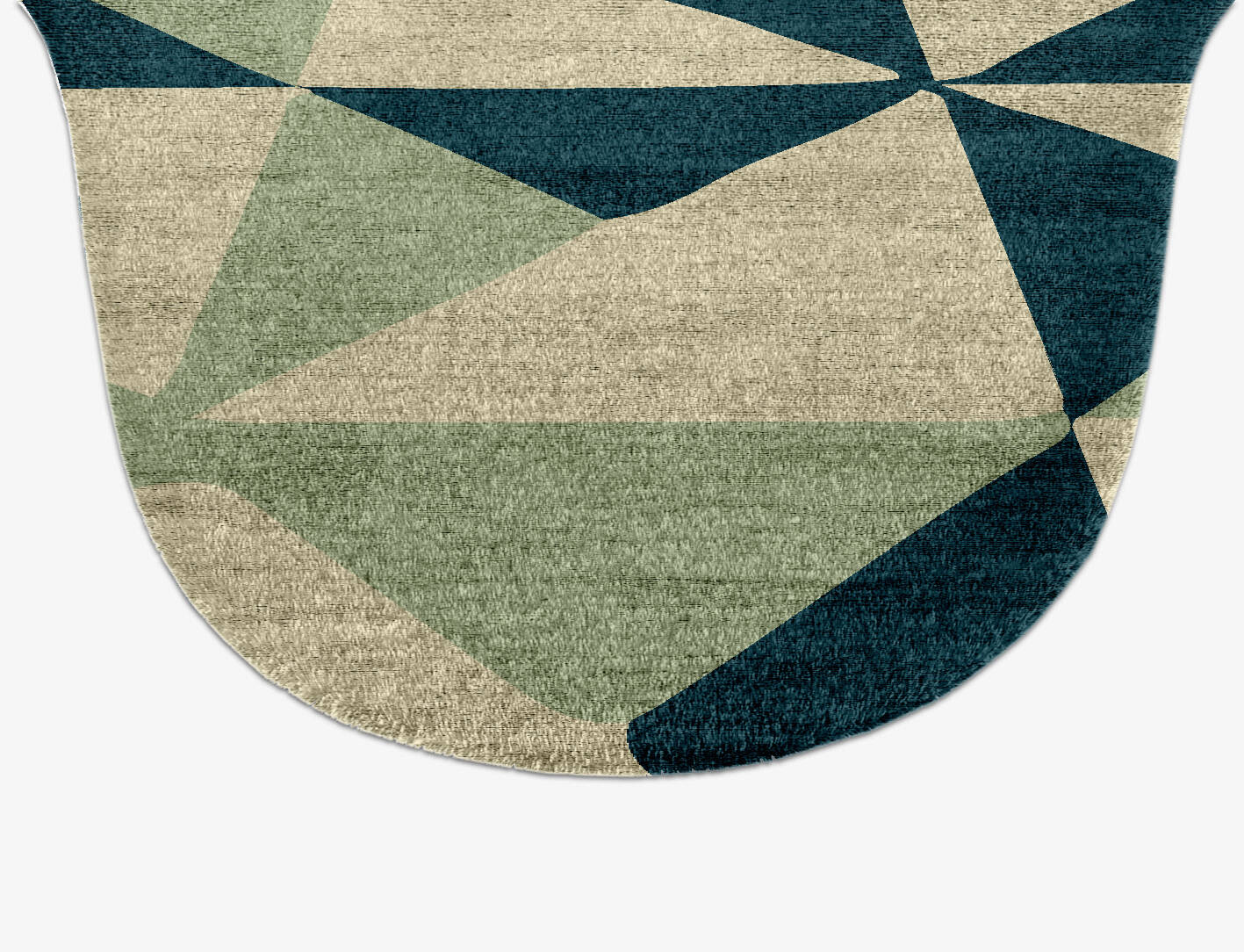 Fans Modern Geometrics Drop Hand Knotted Bamboo Silk Custom Rug by Rug Artisan