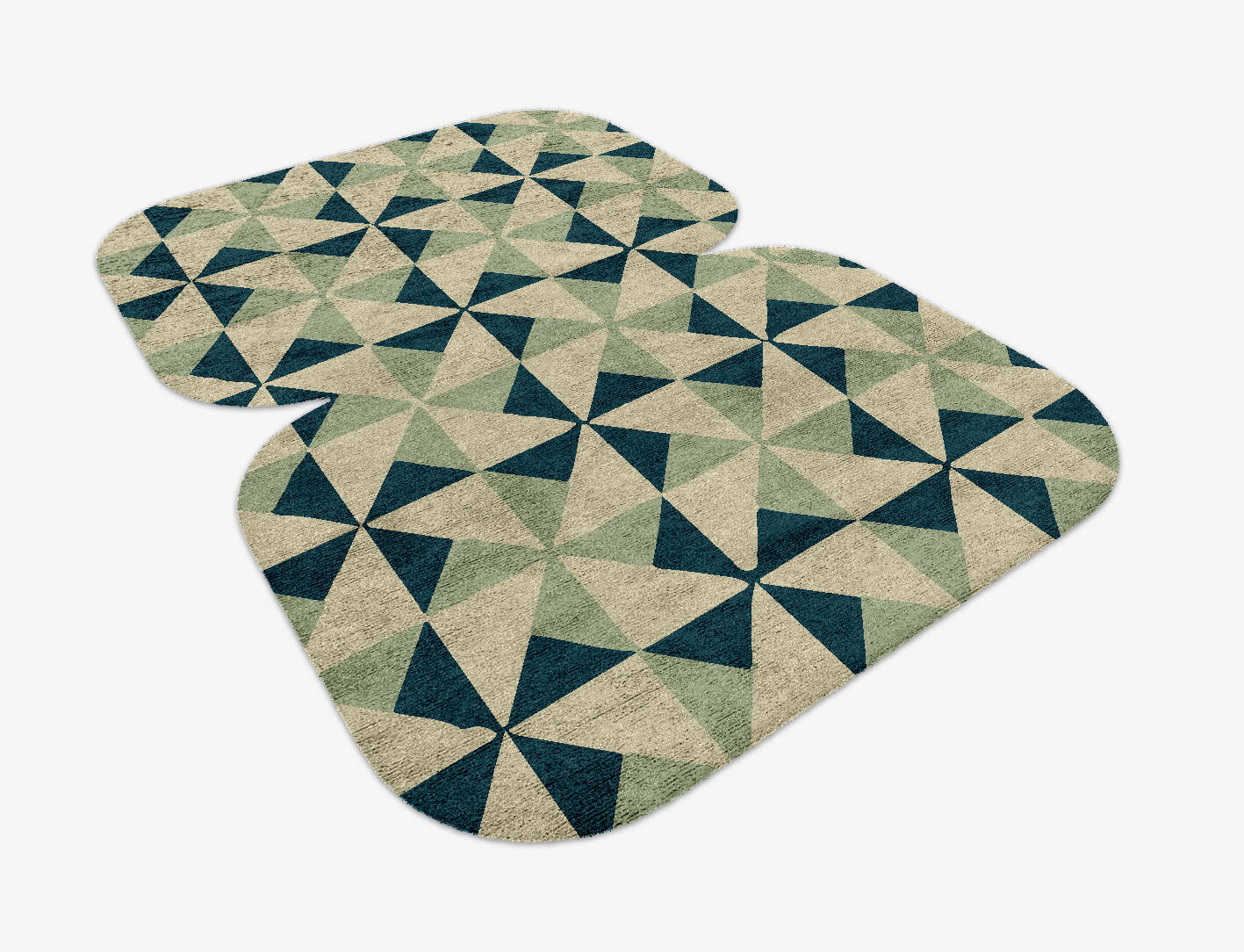 Fans Modern Geometrics Eight Hand Knotted Bamboo Silk Custom Rug by Rug Artisan