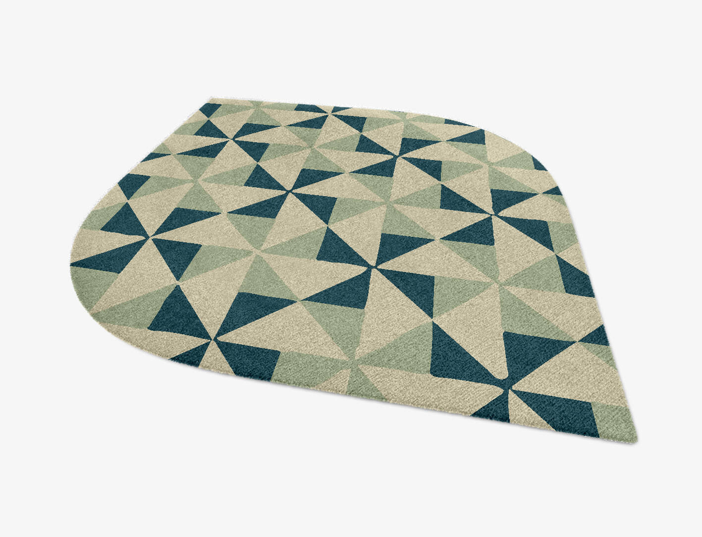 Fans Modern Geometrics Ogee Hand Knotted Tibetan Wool Custom Rug by Rug Artisan