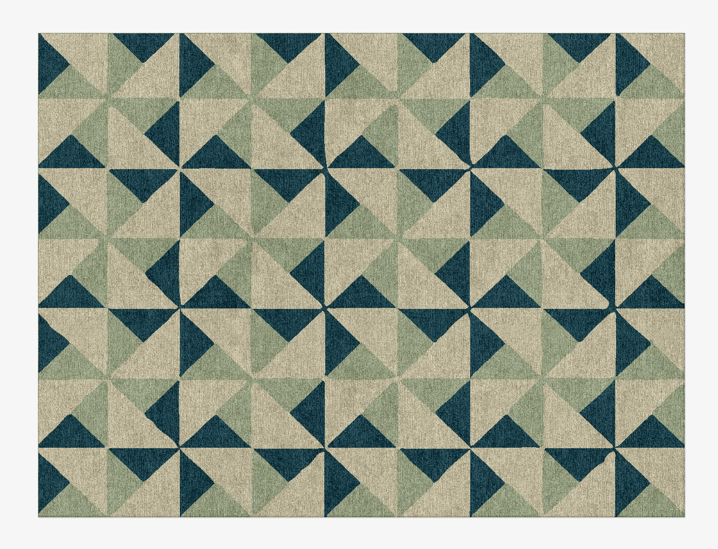 Fans Geometric Rectangle Hand Knotted Tibetan Wool Custom Rug by Rug Artisan