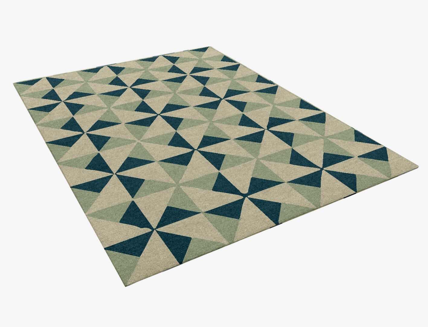 Fans Geometric Rectangle Hand Knotted Tibetan Wool Custom Rug by Rug Artisan