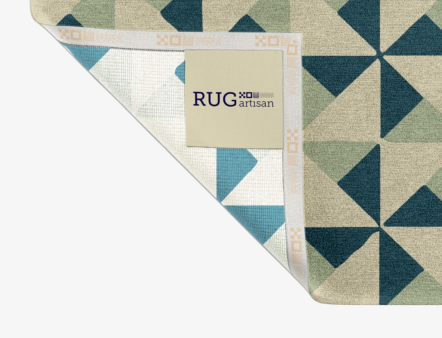 Fans Geometric Rectangle Hand Knotted Tibetan Wool Custom Rug by Rug Artisan